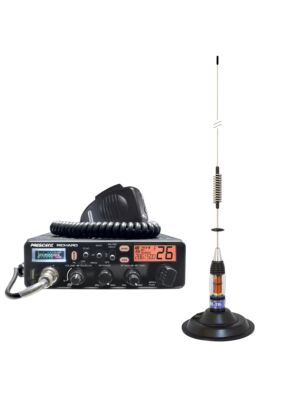 Kit Statie radio CB President Richard ASC 10M + Antena CB PNI ML70, lungime 70cm, 26-30MHz, 200W