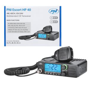 Statie radio CB PNI Escort HP 40 multistandard, 4W, AM, FM, 12V, ASQ, RF Gain 12 - 24 V