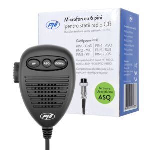 Microfon cu 6 pini pentru statii radio PNI Escort HP 8000L/8001L/8024/9001 PRO/9500/8900
